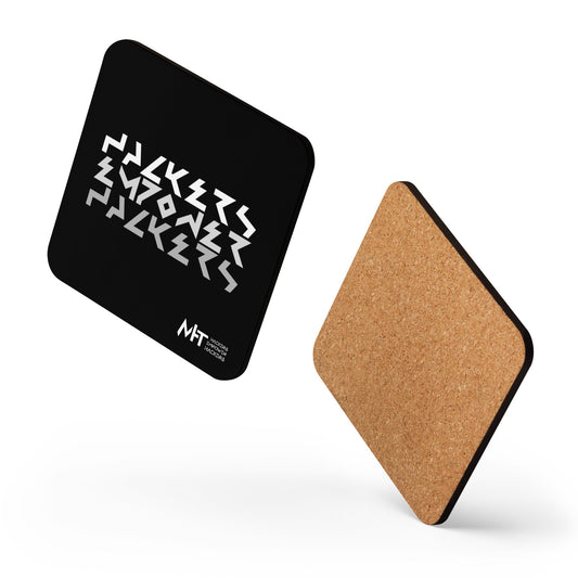 Hackers Empower Hackers V4 - Cork-back coaster by DarkByteGear