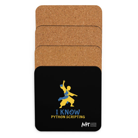 I Know Python Scripting - Cork-back coaster by DarkByteGear