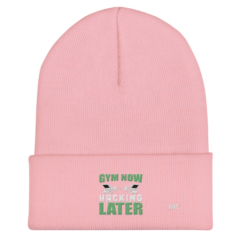 Gym now, hacking later - Cuffed Beanie by DarkByteGear