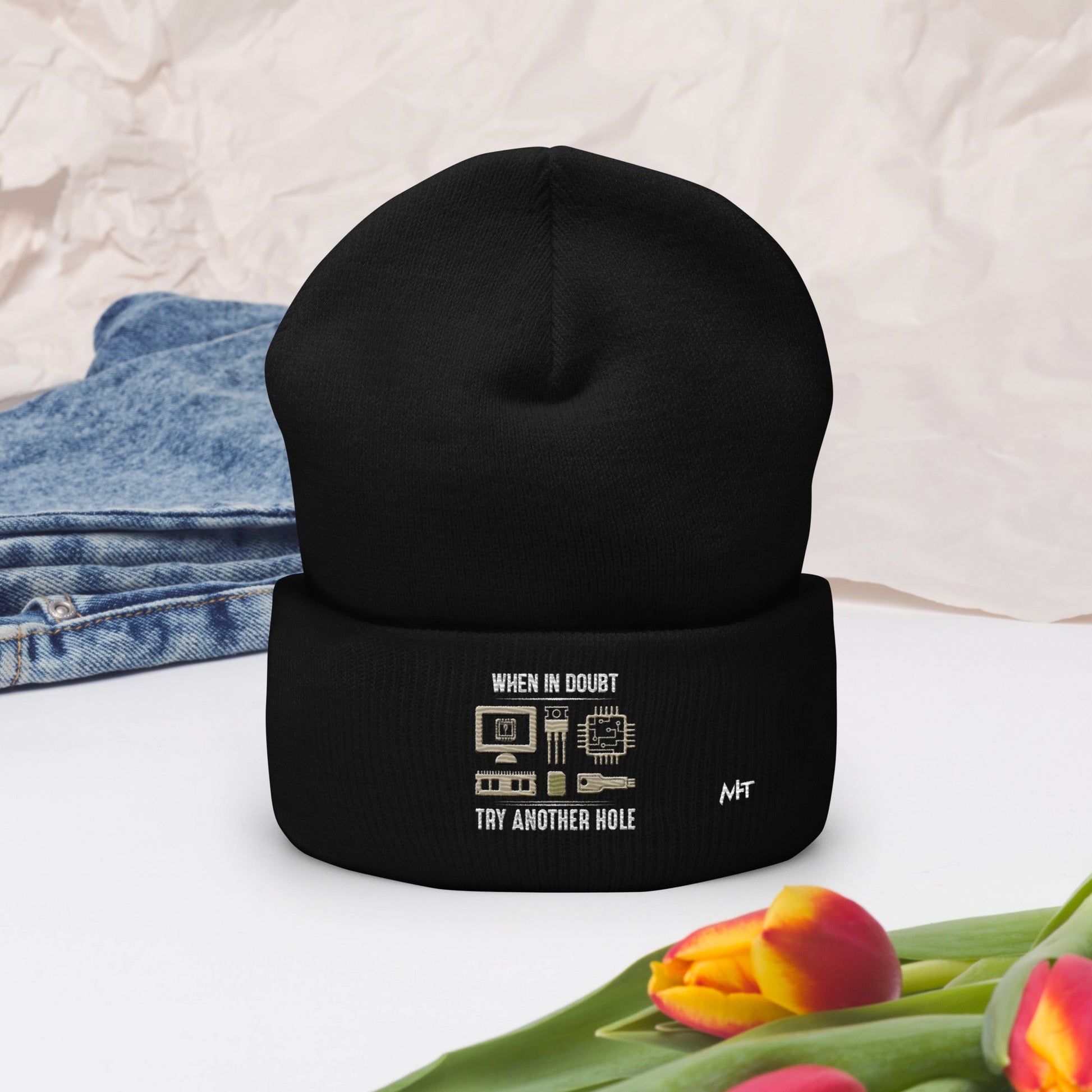 When in doubt, Try another hole V1 - Cuffed Beanie by DarkByteGear