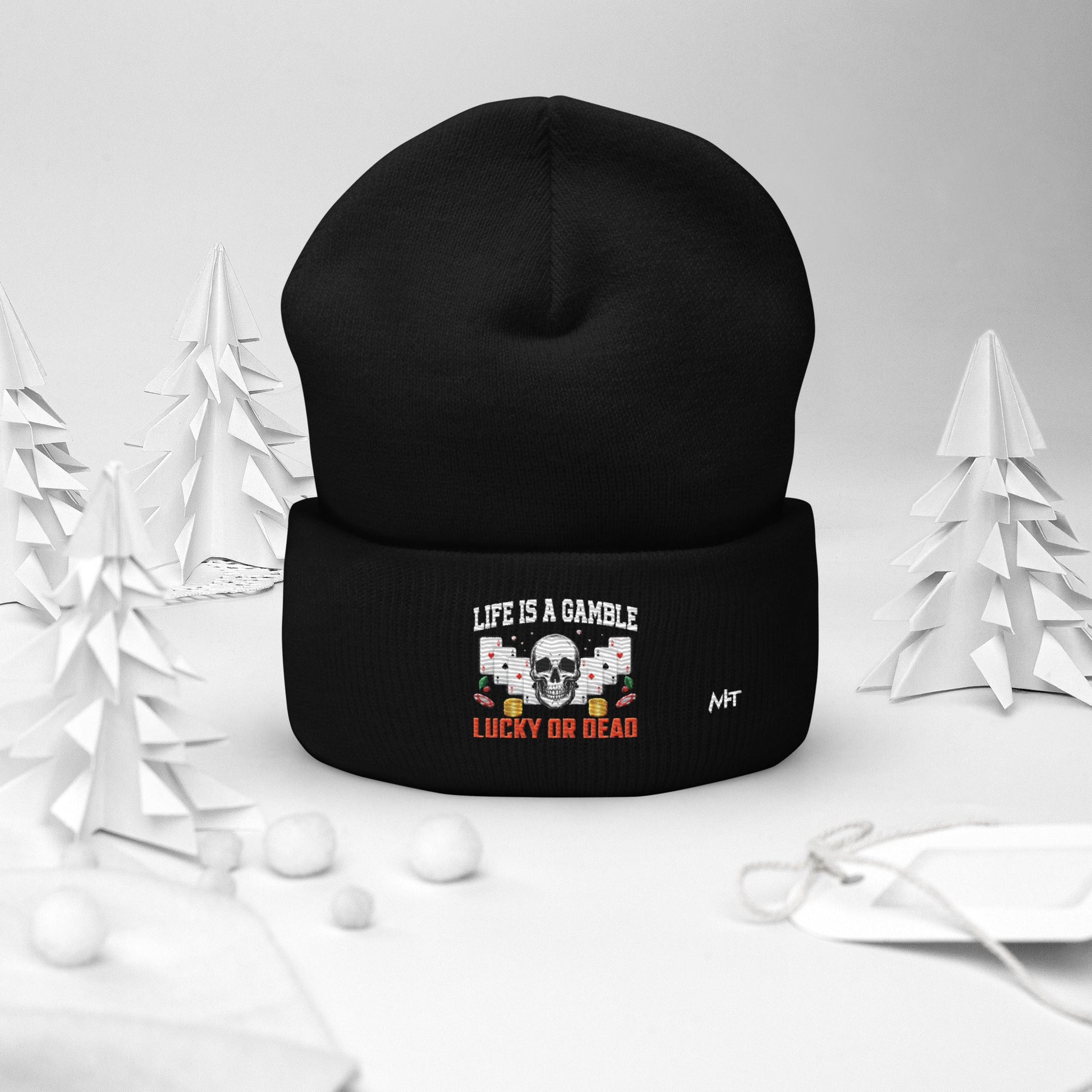 Life is a Gamble; Lucky or Dead - Cuffed Beanie by DarkByteGear