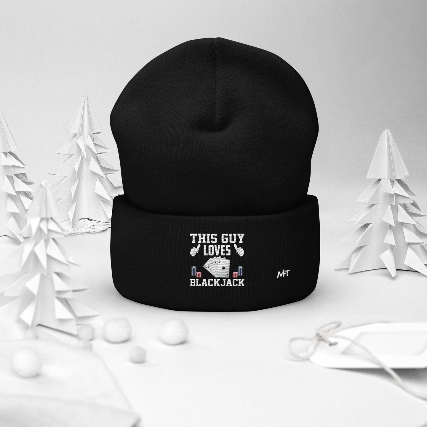 This Guy Loves Black Jack V1 - Cuffed Beanie by DarkByteGear