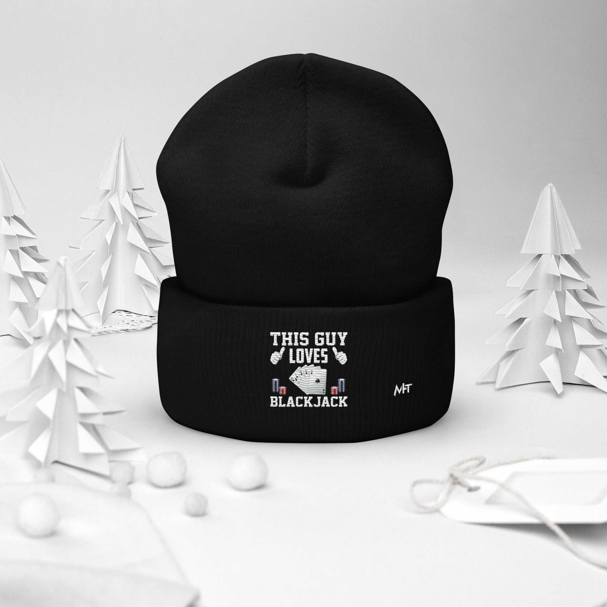 This Guy Loves Black Jack V1 - Cuffed Beanie by DarkByteGear