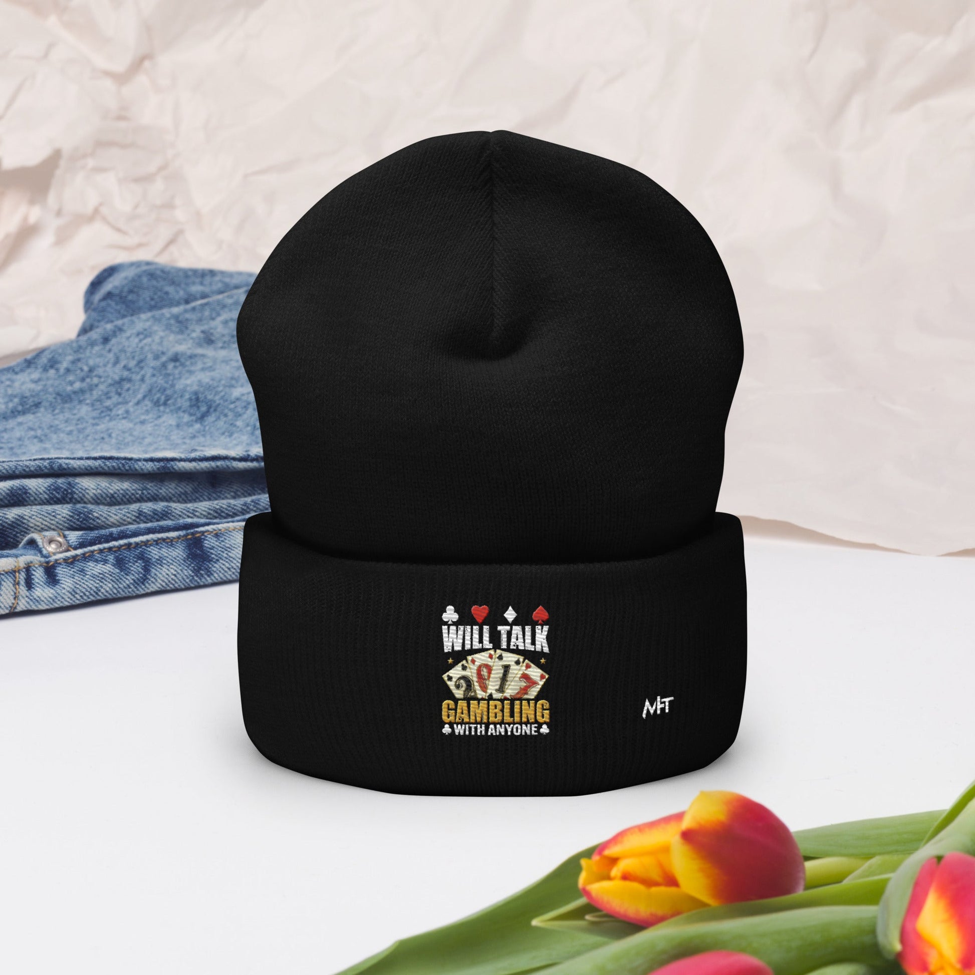 Will Talk about Gambling with everyone - Cuffed Beanie by DarkByteGear