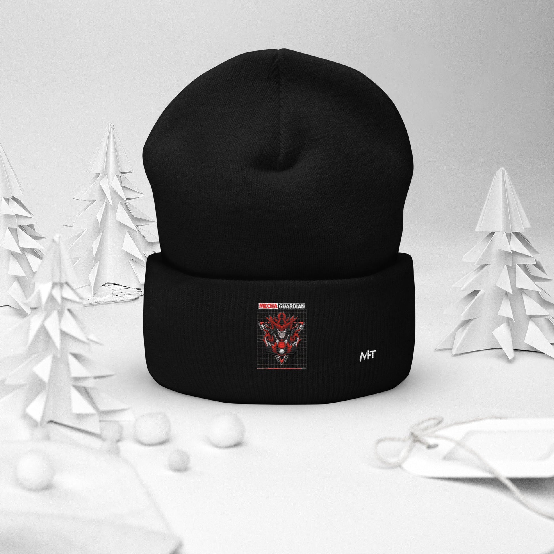 Red Mecha Guardian - Cuffed Beanie by DarkByteGear