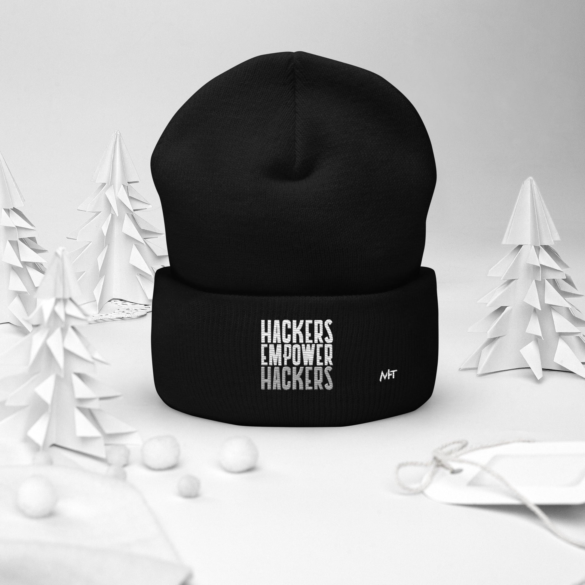 Hackers Empower Hackers - Cuffed Beanie by DarkByteGear