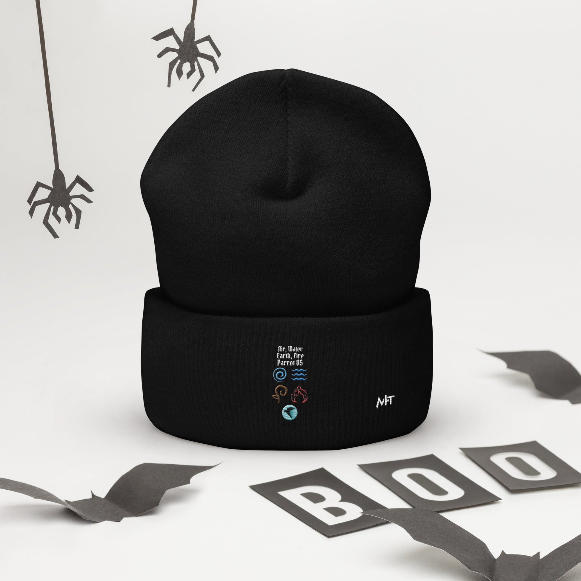 Air, Water, Earth, Fire, Parrot OS - Cuffed Beanie by DarkByteGear