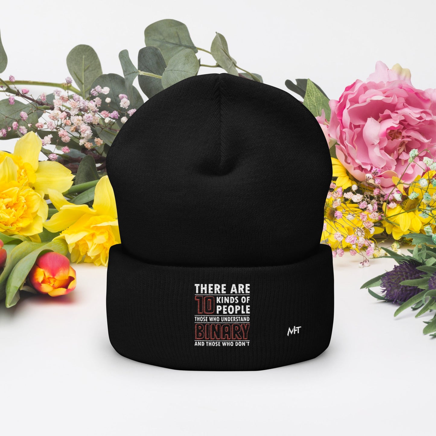 There are 10 kinds of People - Cuffed Beanie by DarkByteGear