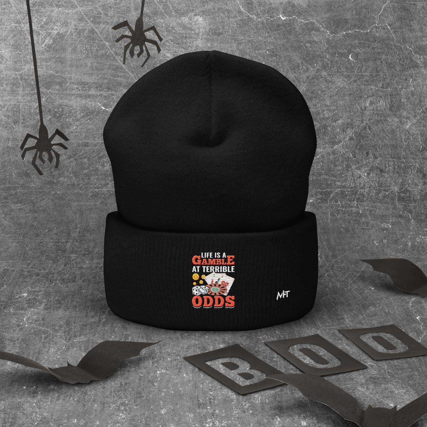 Life is a Gamble at terrible Odds - Cuffed Beanie by DarkByteGear