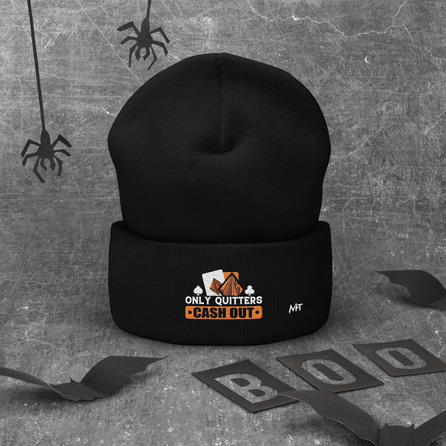 Only Quitters Cash Out - Cuffed Beanie by DarkByteGear