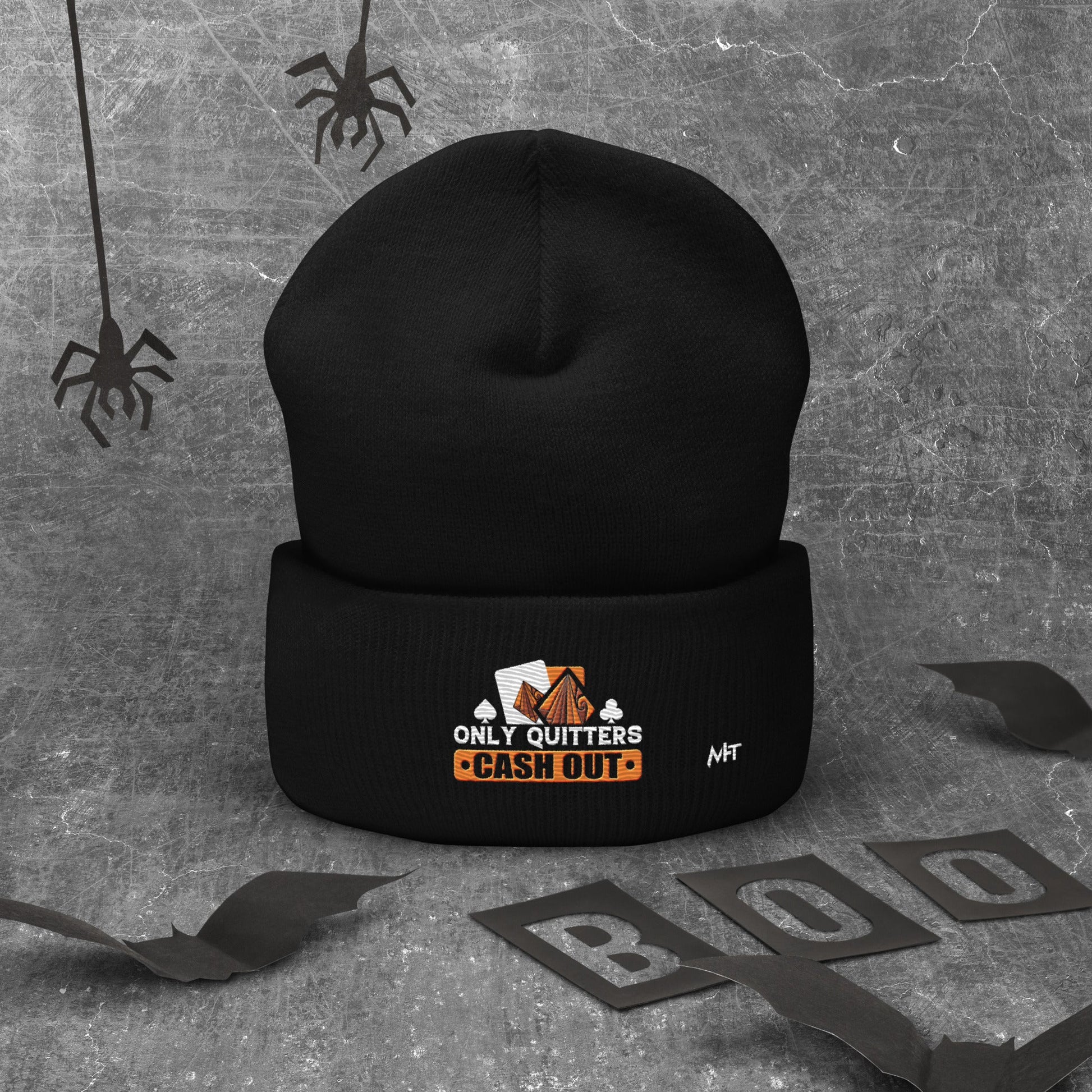 Only Quitters Cash Out - Cuffed Beanie by DarkByteGear