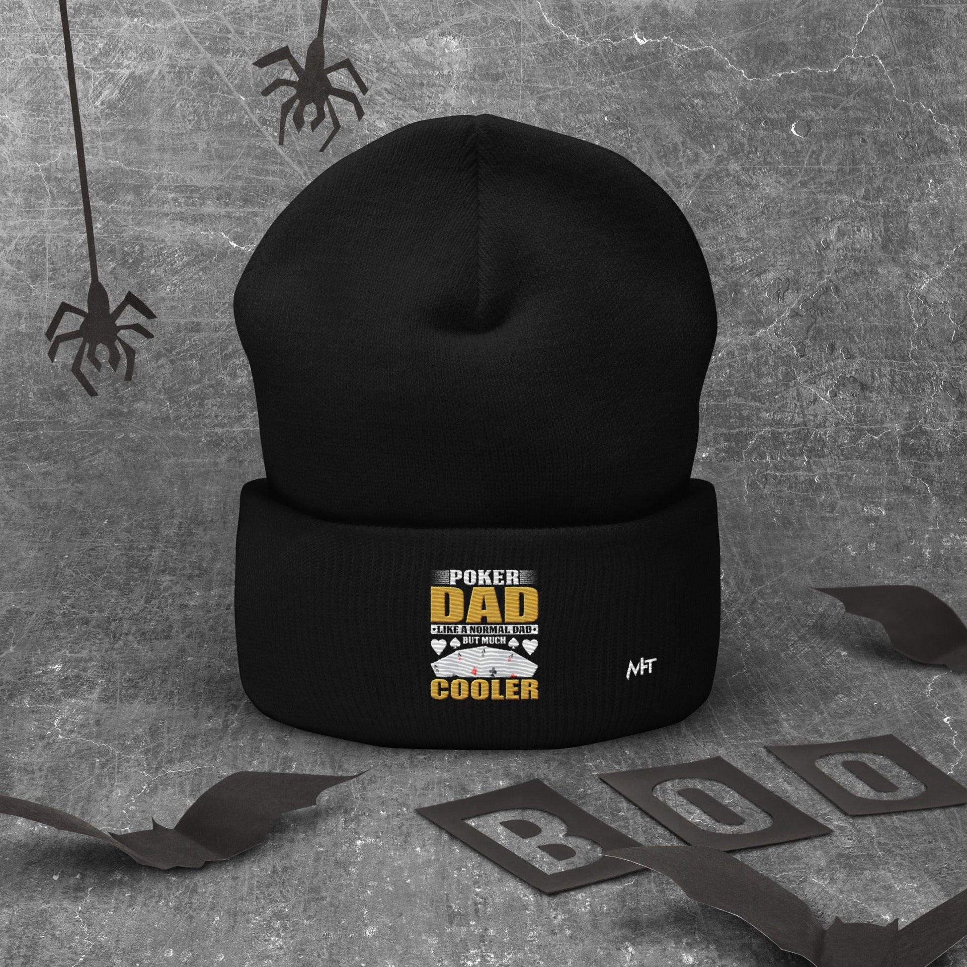 Poker Dad is like a Normal Dad but much Cooler - Cuffed Beanie by DarkByteGear