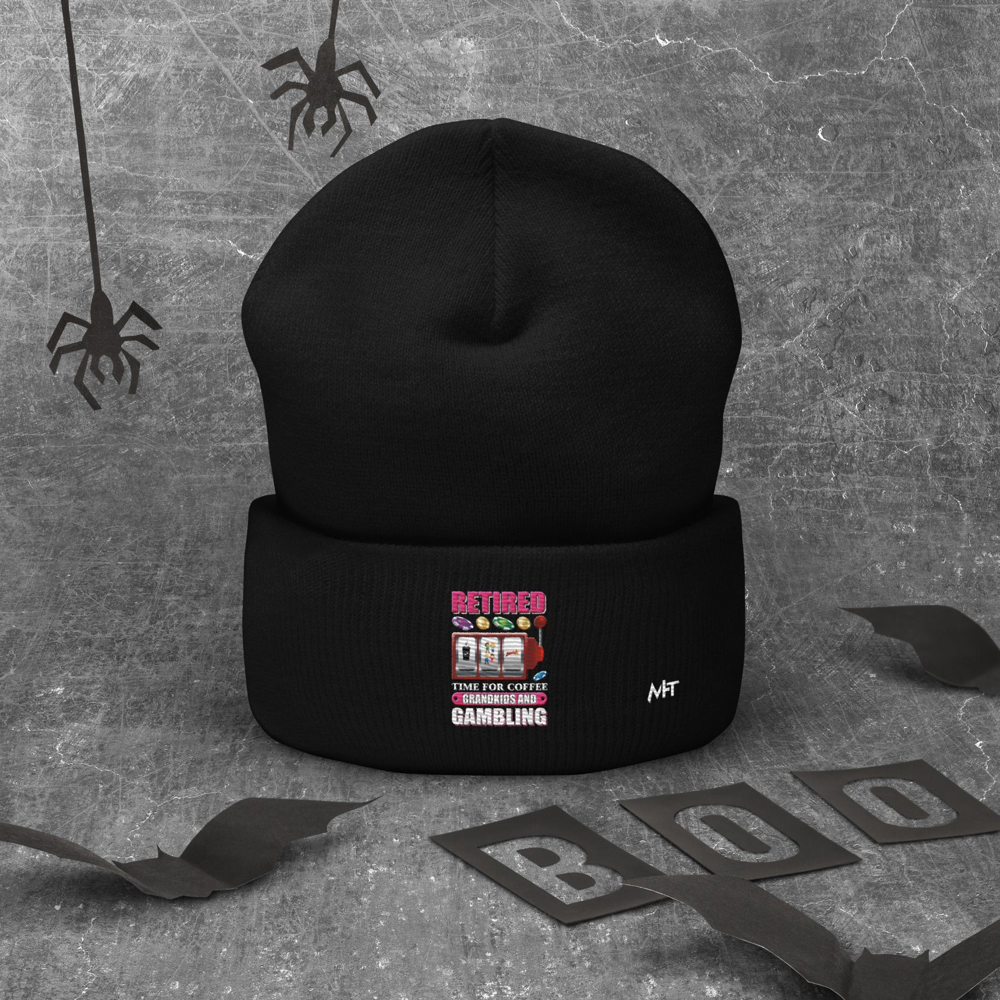 Retired: Time for Coffee, Grandkids and Gambling - Cuffed Beanie by DarkByteGear