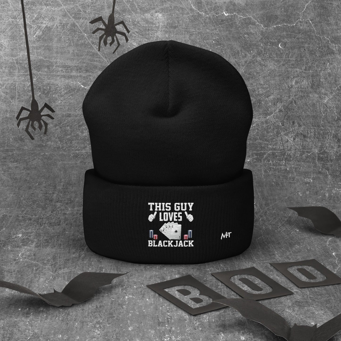 This Guy Loves Black Jack V1 - Cuffed Beanie by DarkByteGear