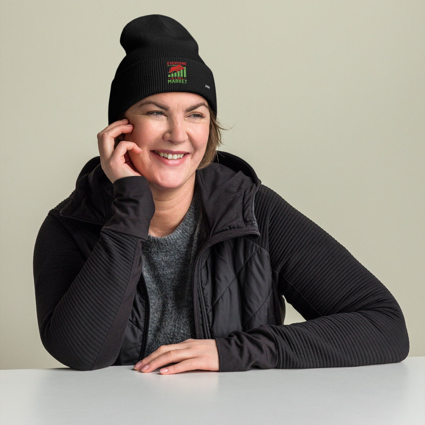 Everyone is a Genius in a Bull Market V1 - Cuffed Beanie by DarkByteGear