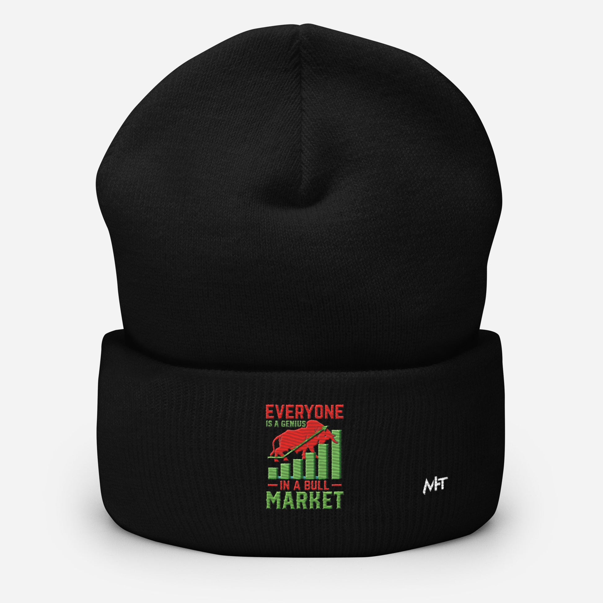 Everyone is a Genius in a Bull Market V1 - Cuffed Beanie by DarkByteGear