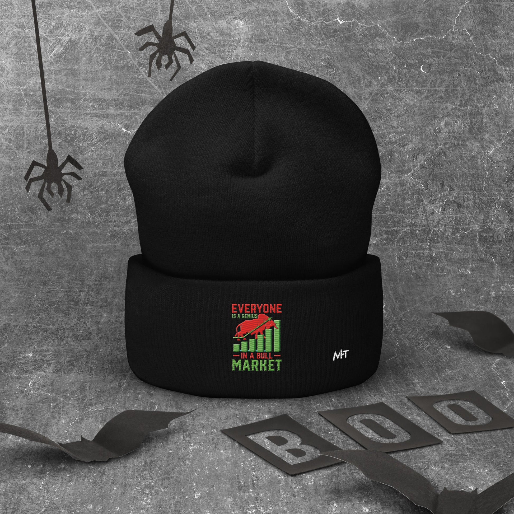 Everyone is a Genius in a Bull Market V1 - Cuffed Beanie by DarkByteGear