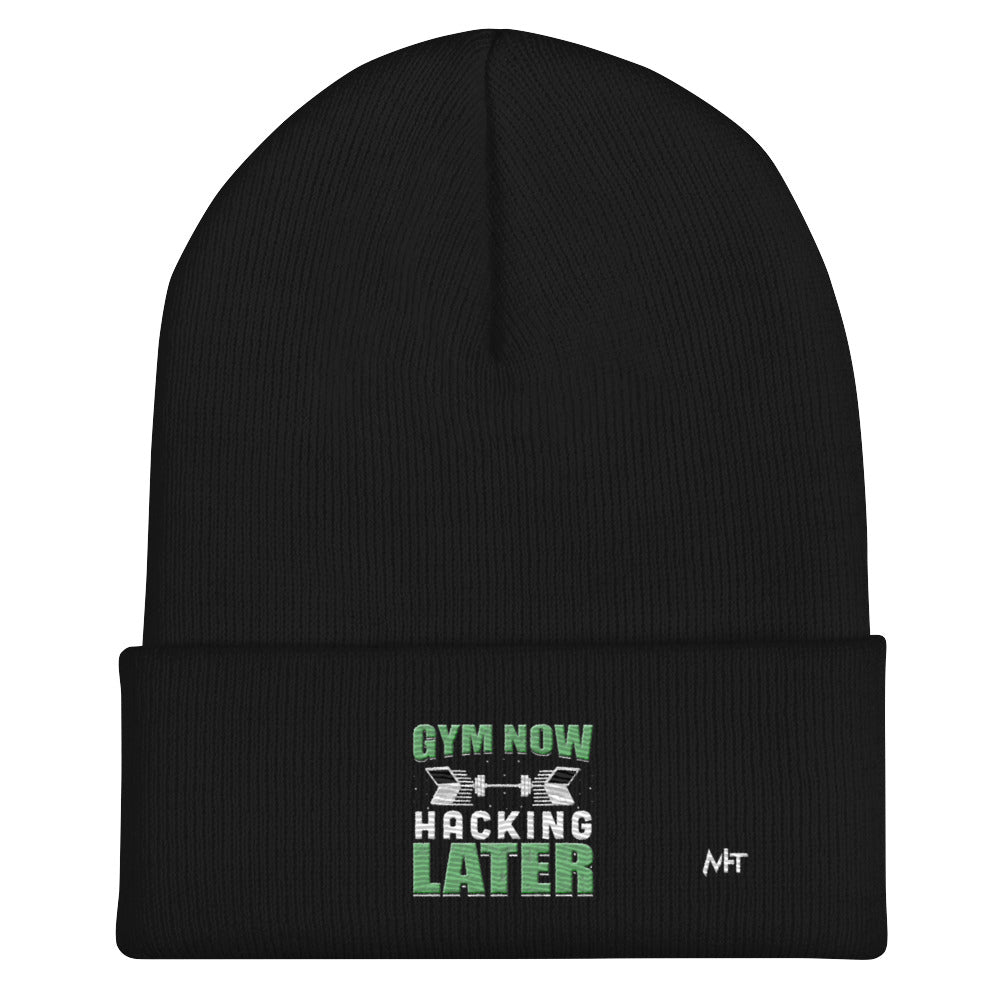 Gym now, hacking later - Cuffed Beanie by DarkByteGear