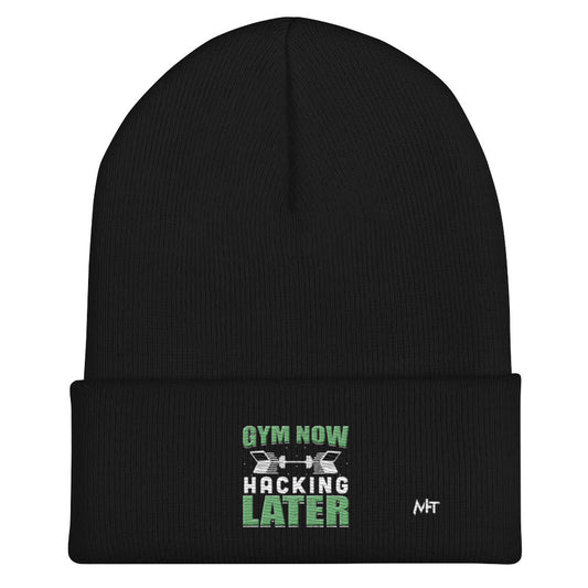 Gym now, hacking later - Cuffed Beanie by DarkByteGear