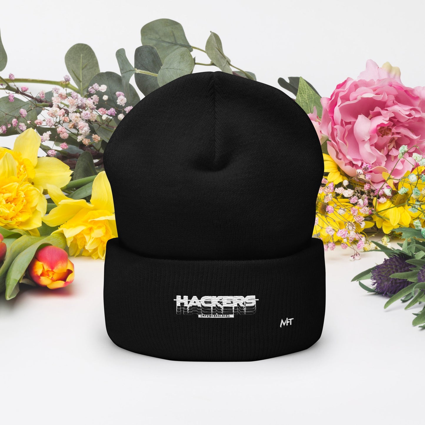 Hackers Empower Hackers V3 - Cuffed Beanie by DarkByteGear