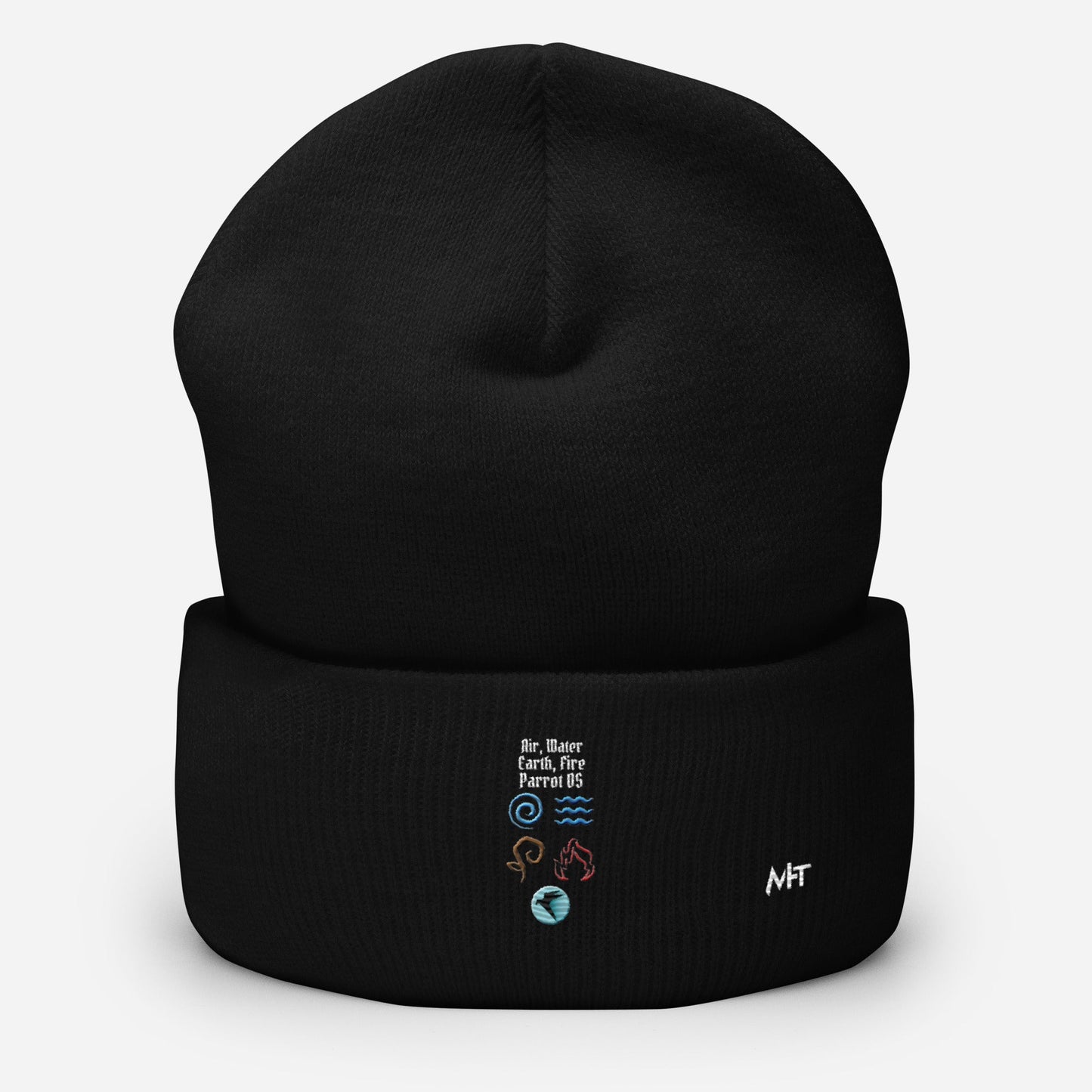 Air, Water, Earth, Fire, Parrot OS - Cuffed Beanie by DarkByteGear