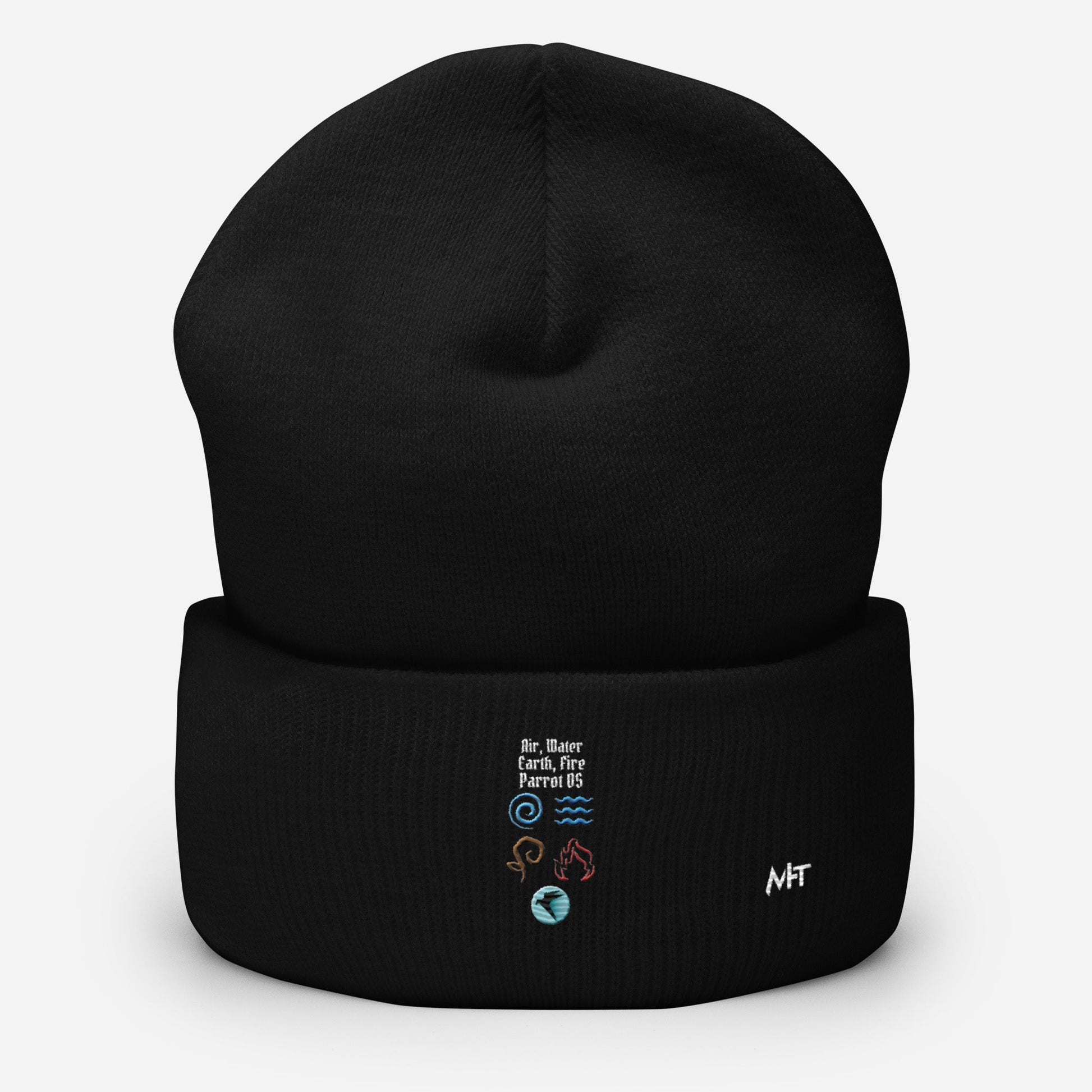 Air, Water, Earth, Fire, Parrot OS - Cuffed Beanie by DarkByteGear