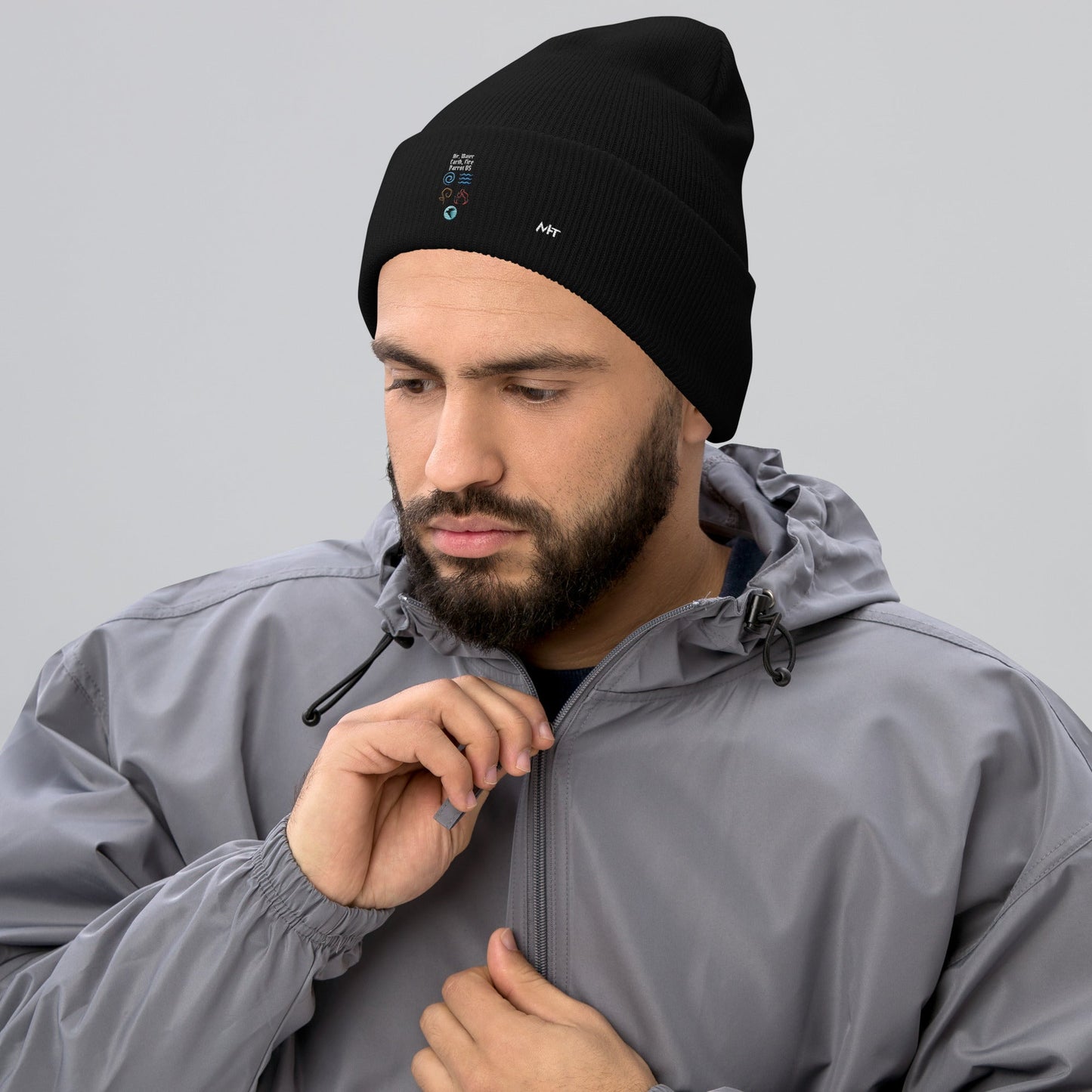 Air, Water, Earth, Fire, Parrot OS - Cuffed Beanie by DarkByteGear
