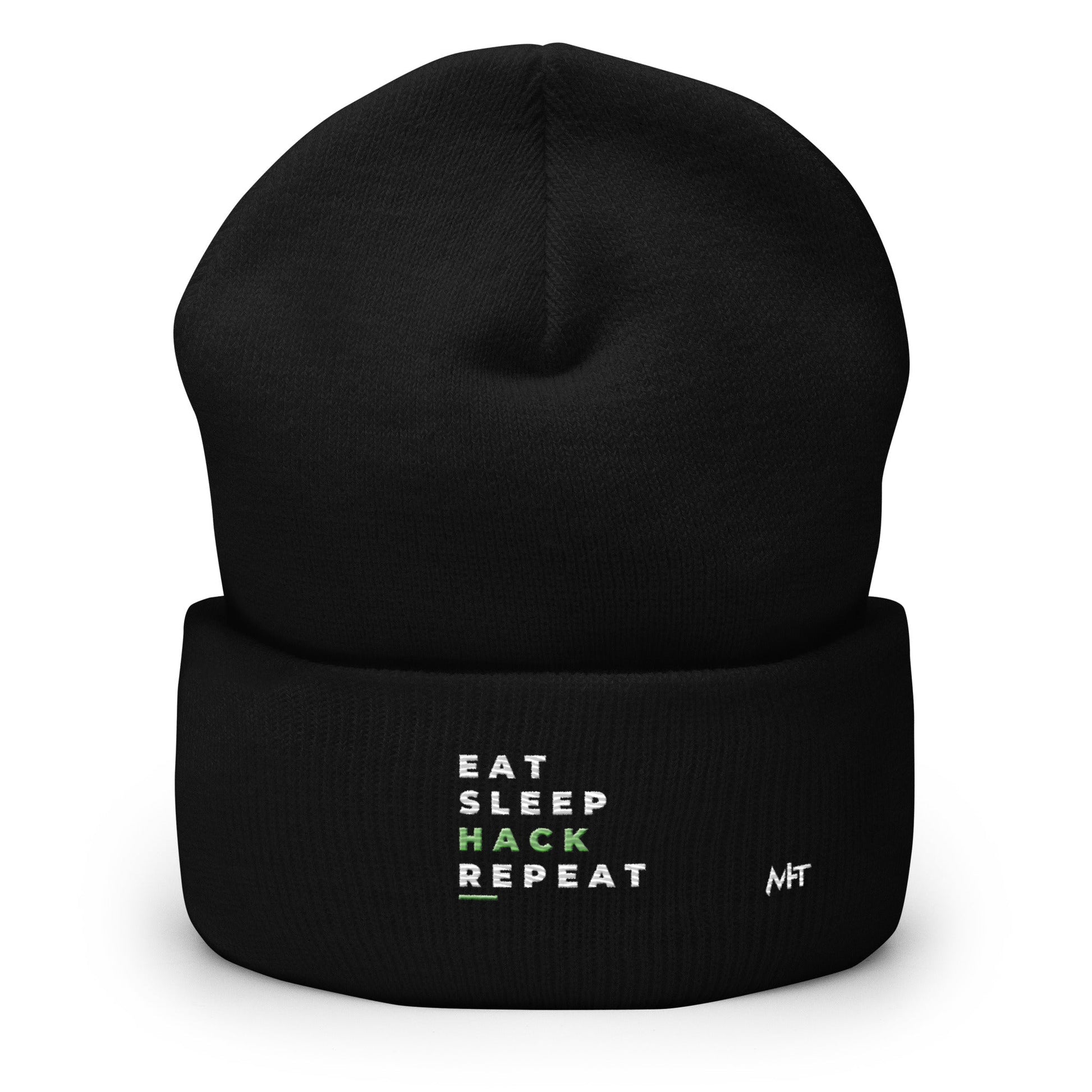 Eat, Sleep, Hack, Repeat V2 - Cuffed Beanie by DarkByteGear