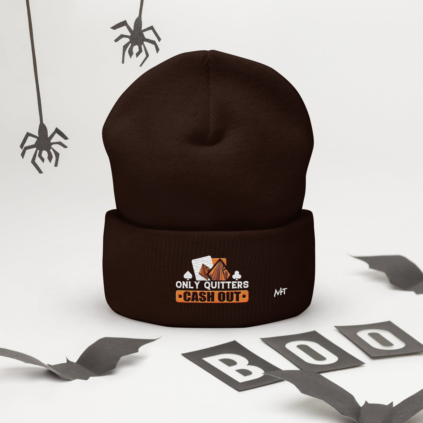 Only Quitters Cash Out - Cuffed Beanie by DarkByteGear