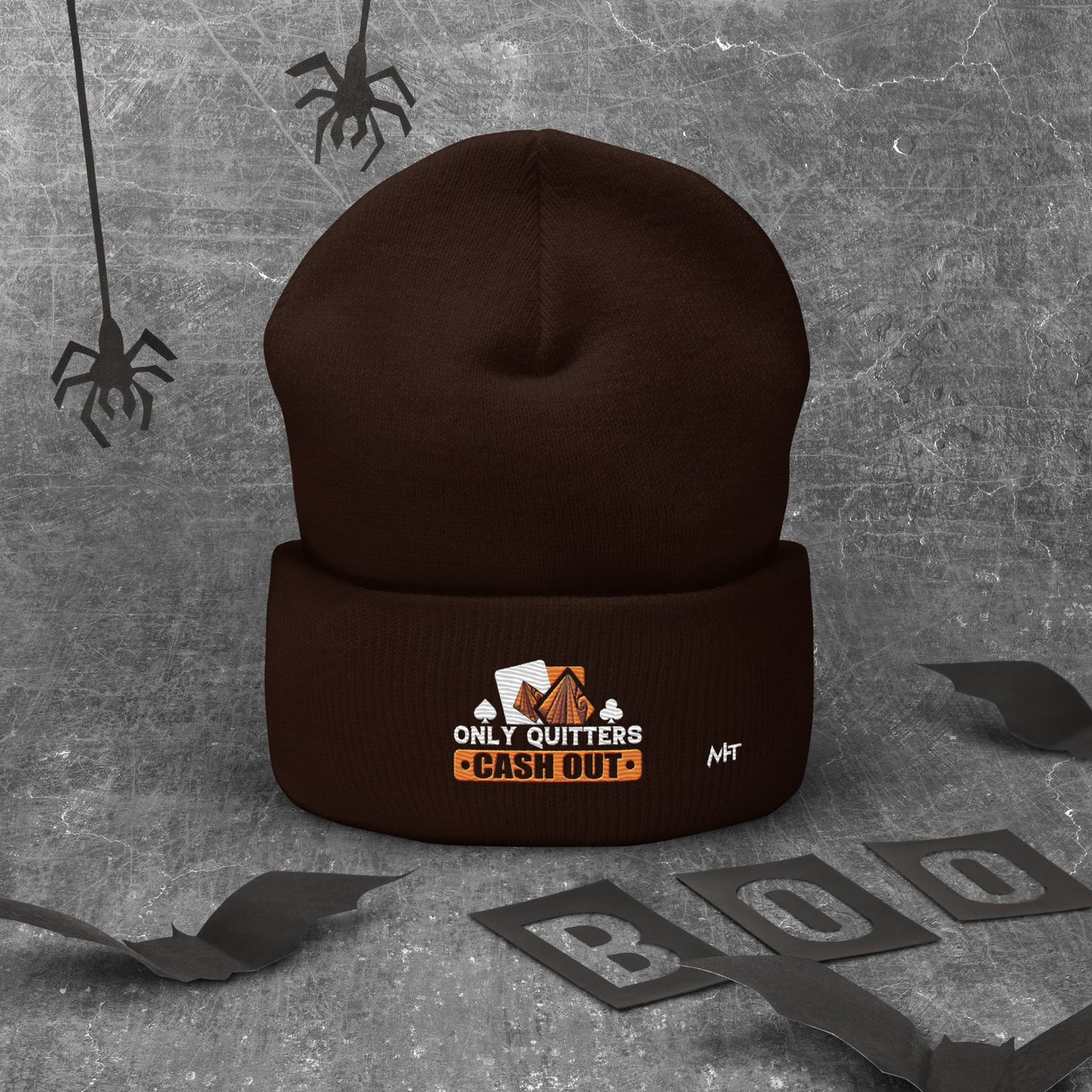 Only Quitters Cash Out - Cuffed Beanie by DarkByteGear