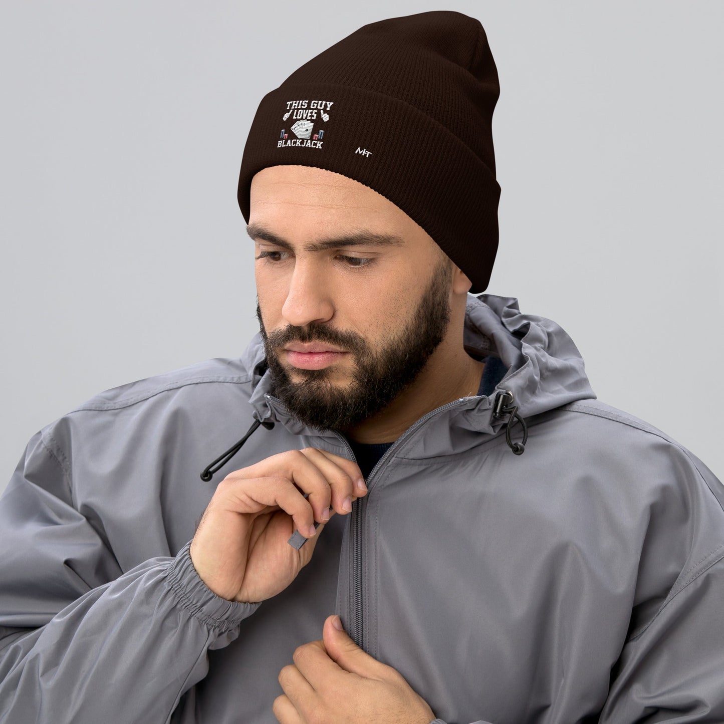 This Guy Loves Black Jack - Cuffed Beanie by DarkByteGear