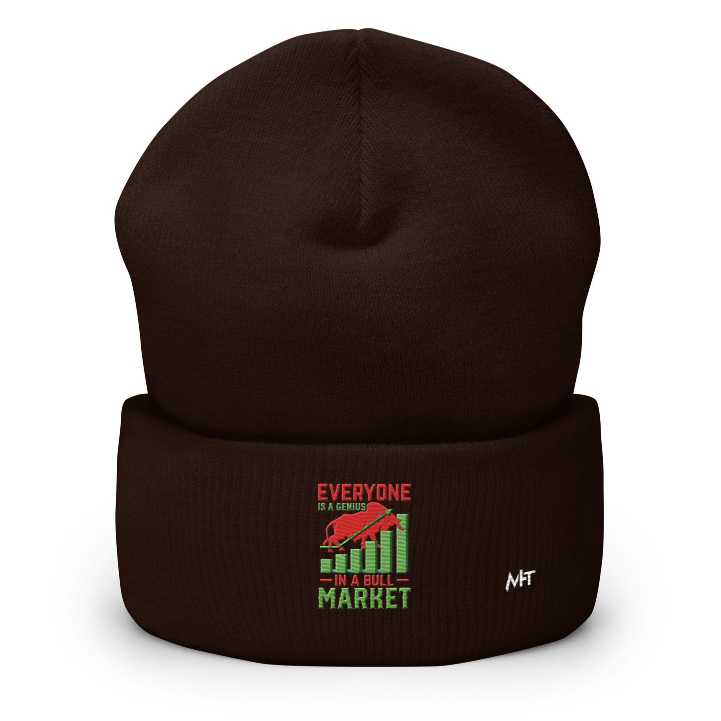 Everyone is a Genius in a Bull Market V1 - Cuffed Beanie by DarkByteGear