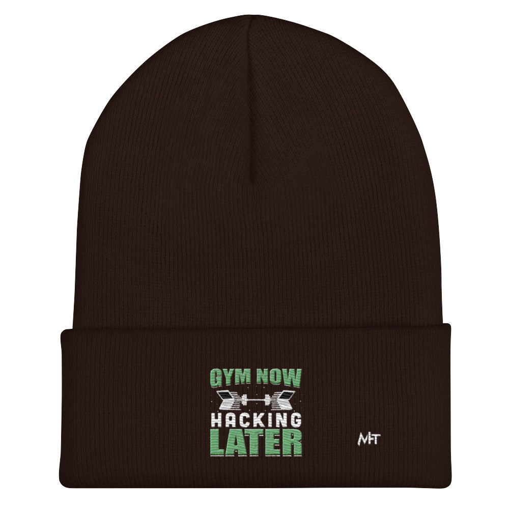 Gym now, hacking later - Cuffed Beanie by DarkByteGear