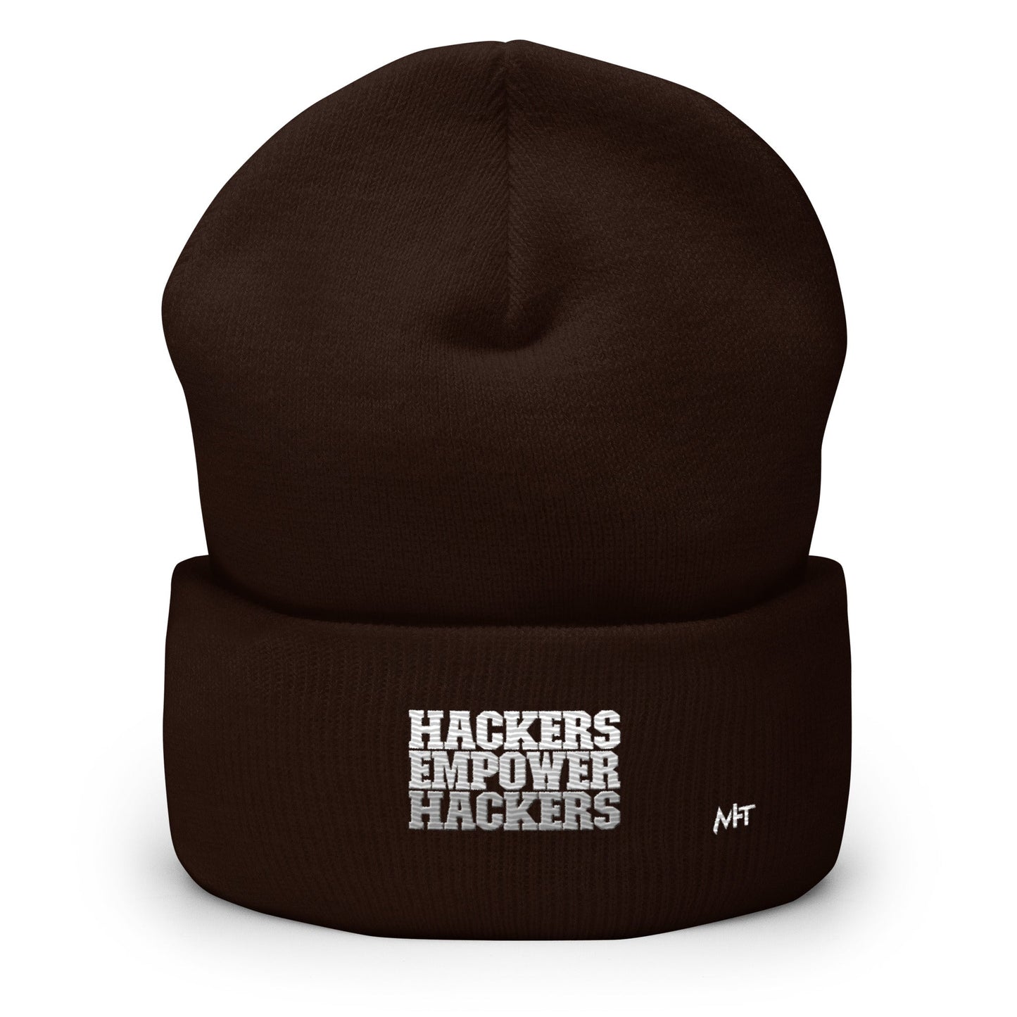 Hackers Empower Hackers V2 - Cuffed Beanie by DarkByteGear