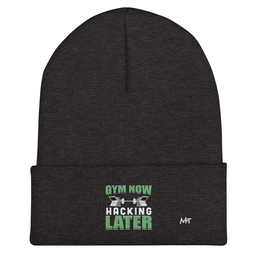 Gym now, hacking later - Cuffed Beanie by DarkByteGear