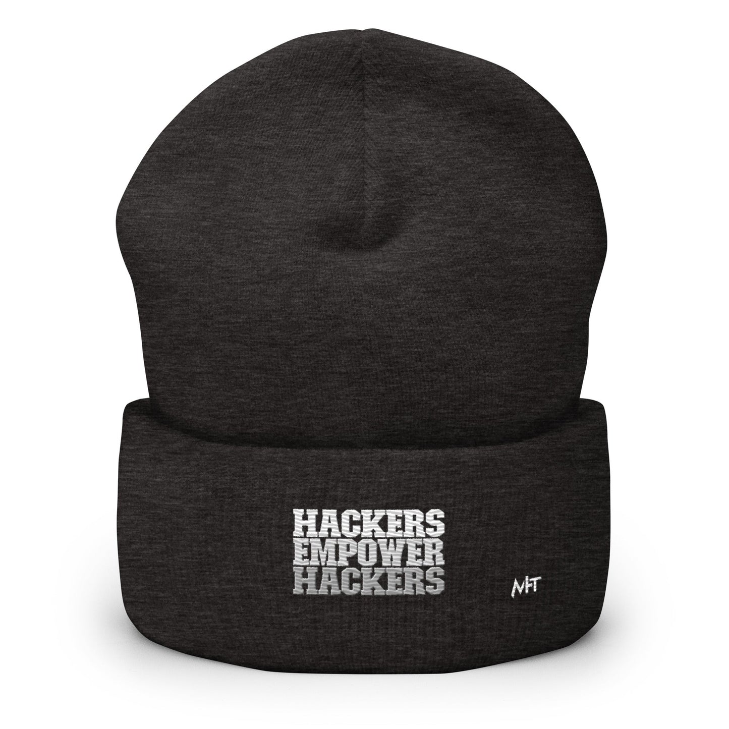 Hackers Empower Hackers V2 - Cuffed Beanie by DarkByteGear