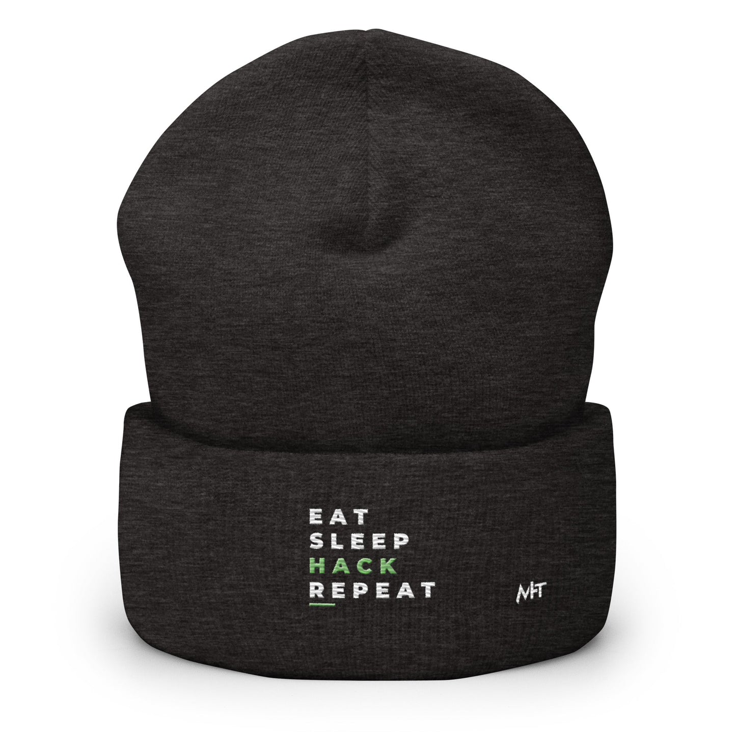 Eat, Sleep, Hack, Repeat V2 - Cuffed Beanie by DarkByteGear