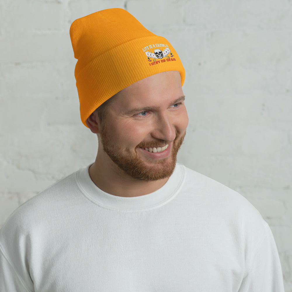 Life is a Gamble; Lucky or Dead - Cuffed Beanie by DarkByteGear