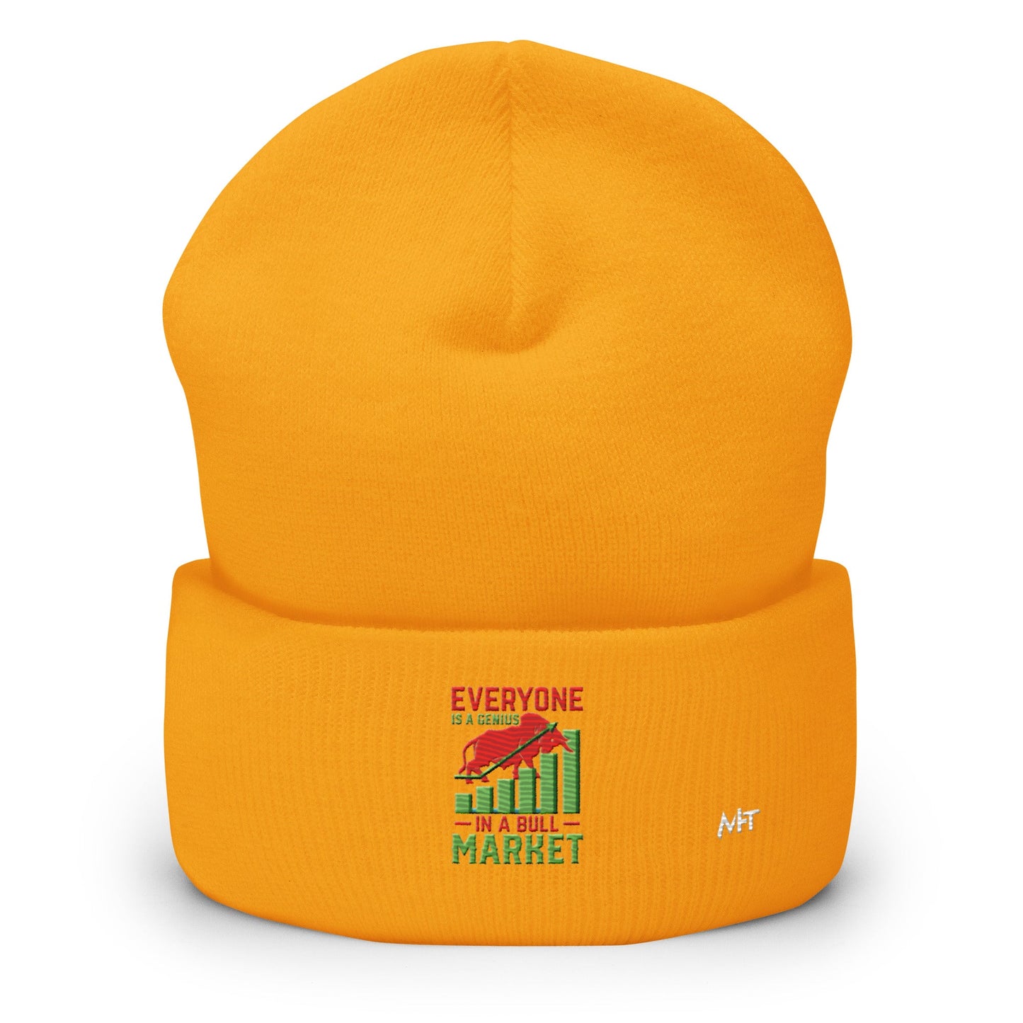 Everyone is a Genius in a Bull Market V1 - Cuffed Beanie by DarkByteGear