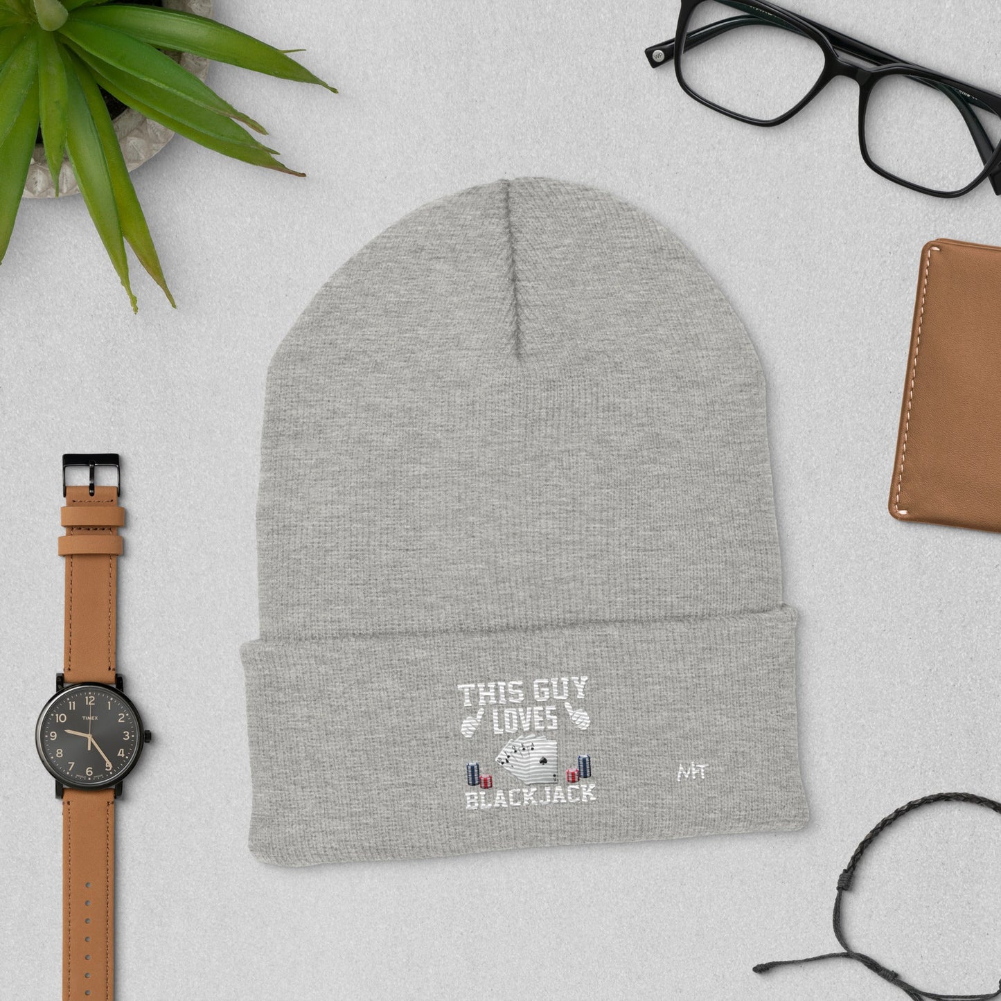 This Guy Loves Black Jack V1 - Cuffed Beanie by DarkByteGear