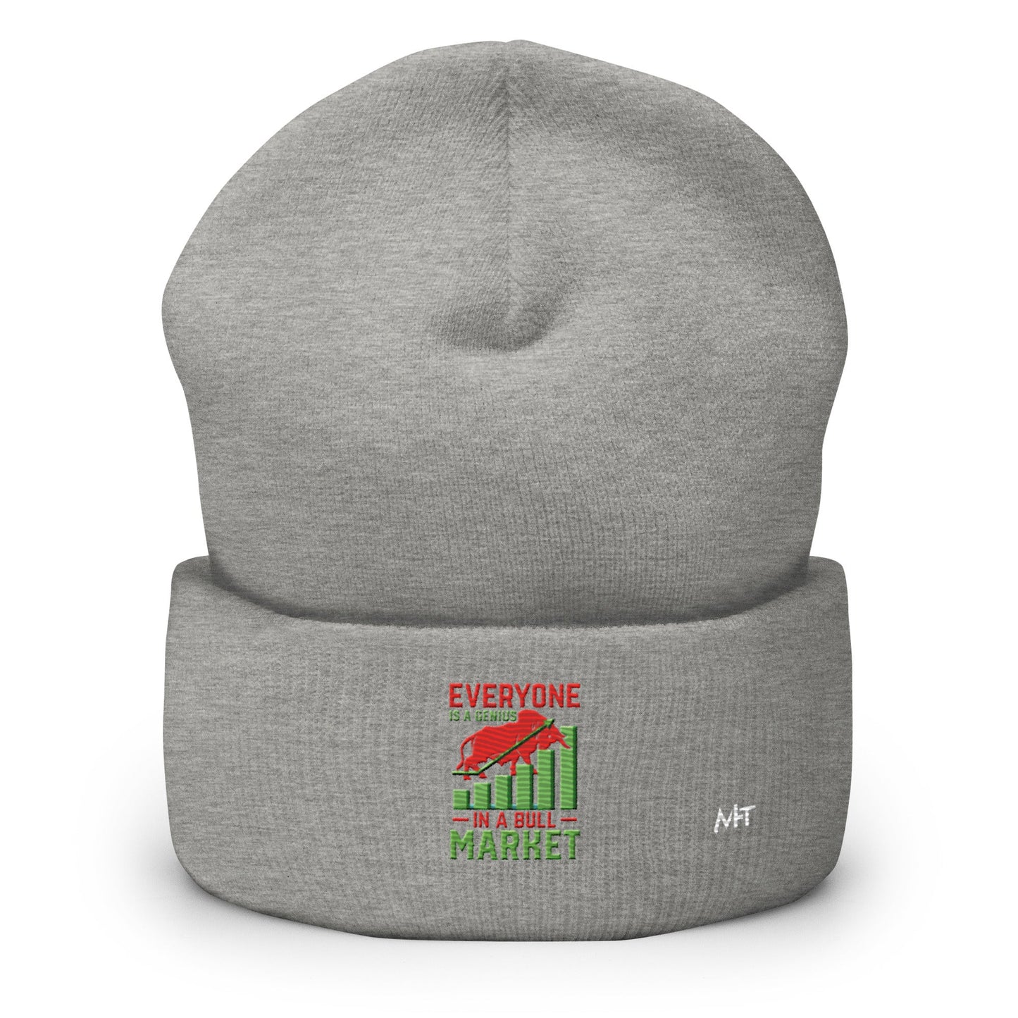 Everyone is a Genius in a Bull Market V1 - Cuffed Beanie by DarkByteGear
