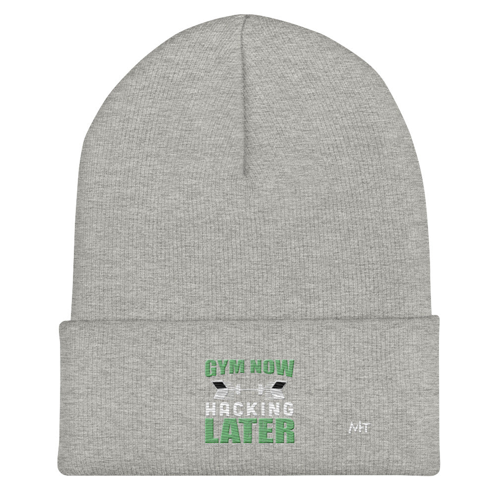 Gym now, hacking later - Cuffed Beanie by DarkByteGear