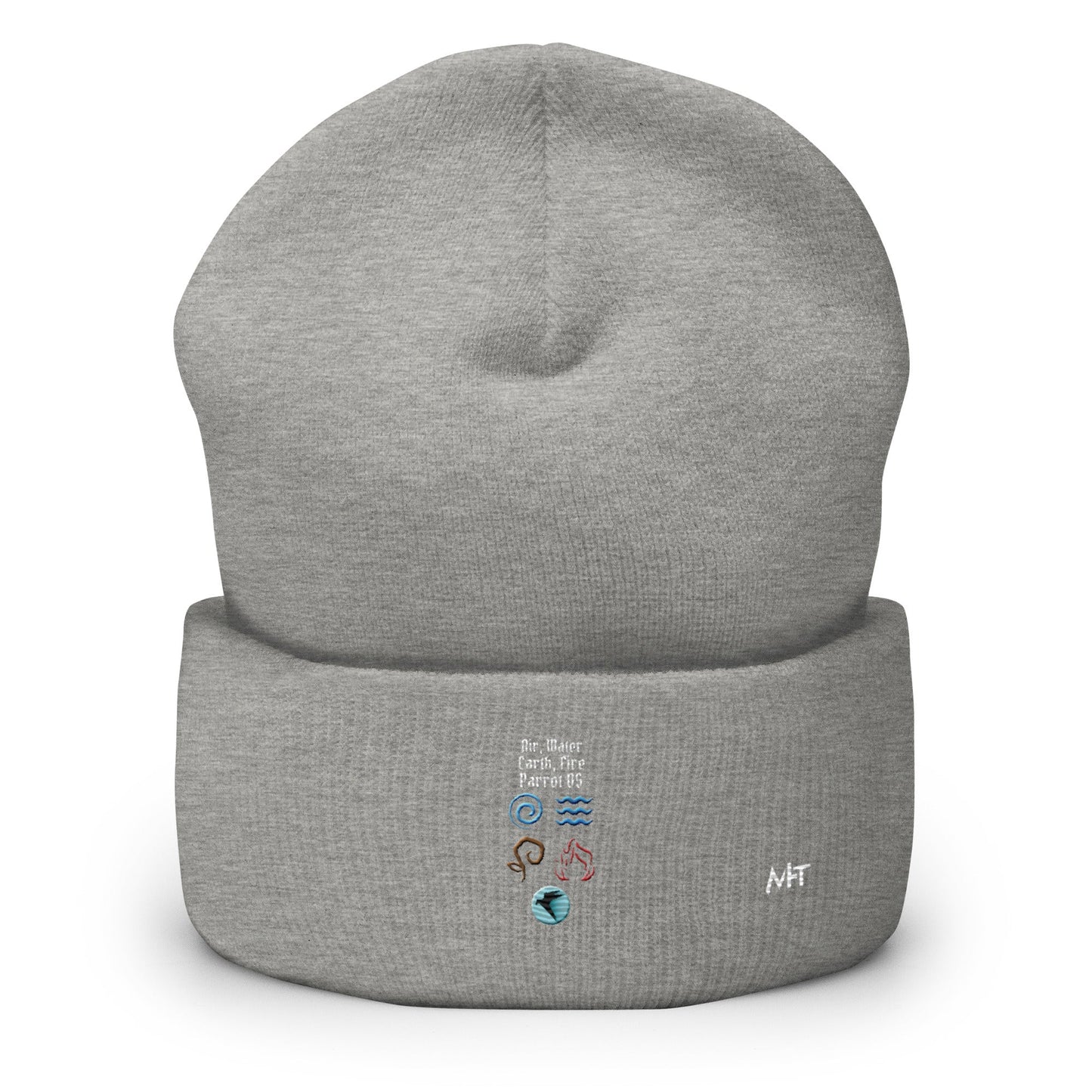 Air, Water, Earth, Fire, Parrot OS - Cuffed Beanie by DarkByteGear