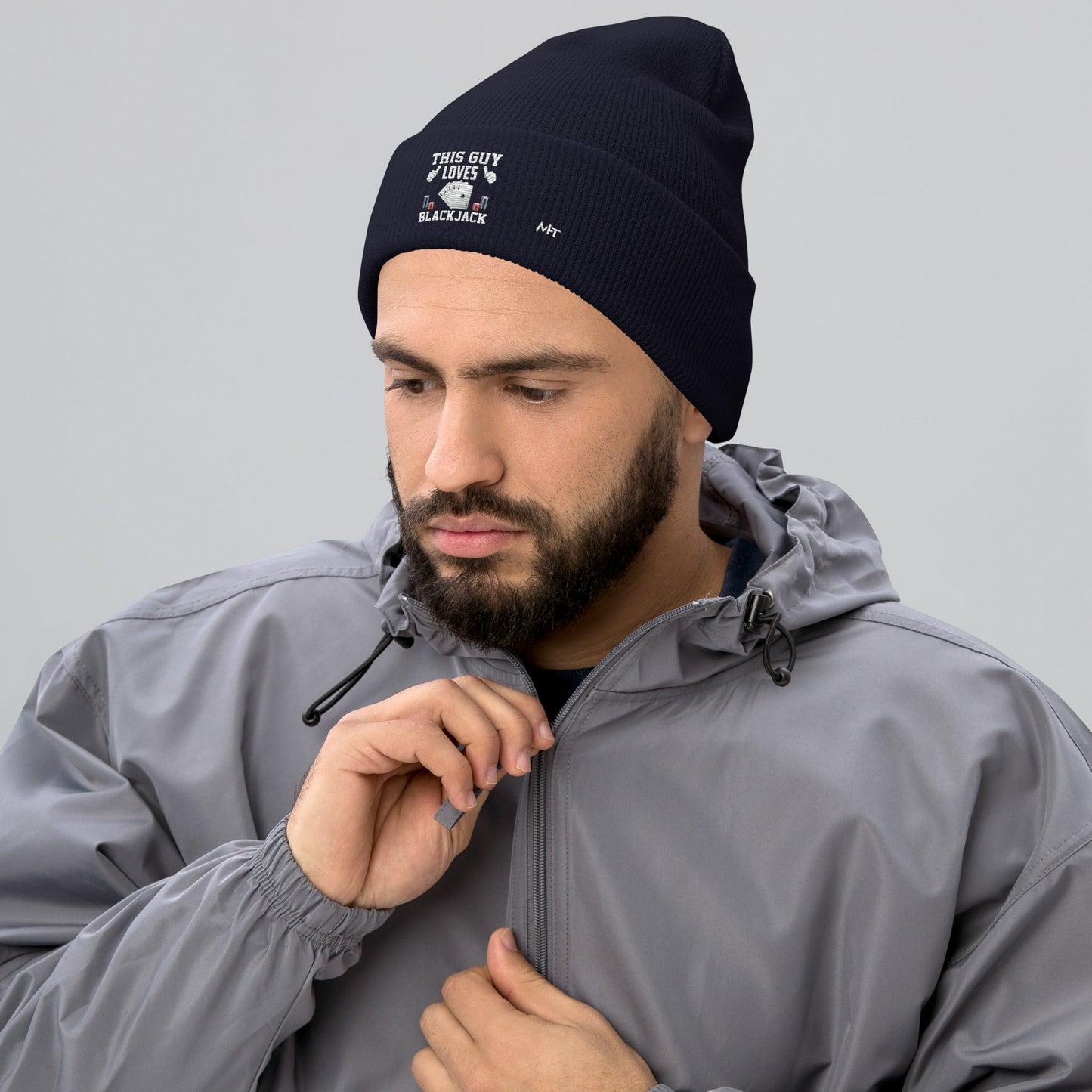This Guy Loves Black Jack - Cuffed Beanie by DarkByteGear