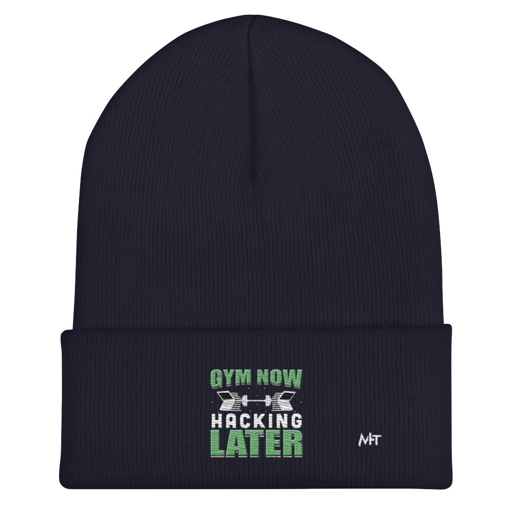 Gym now, hacking later - Cuffed Beanie by DarkByteGear