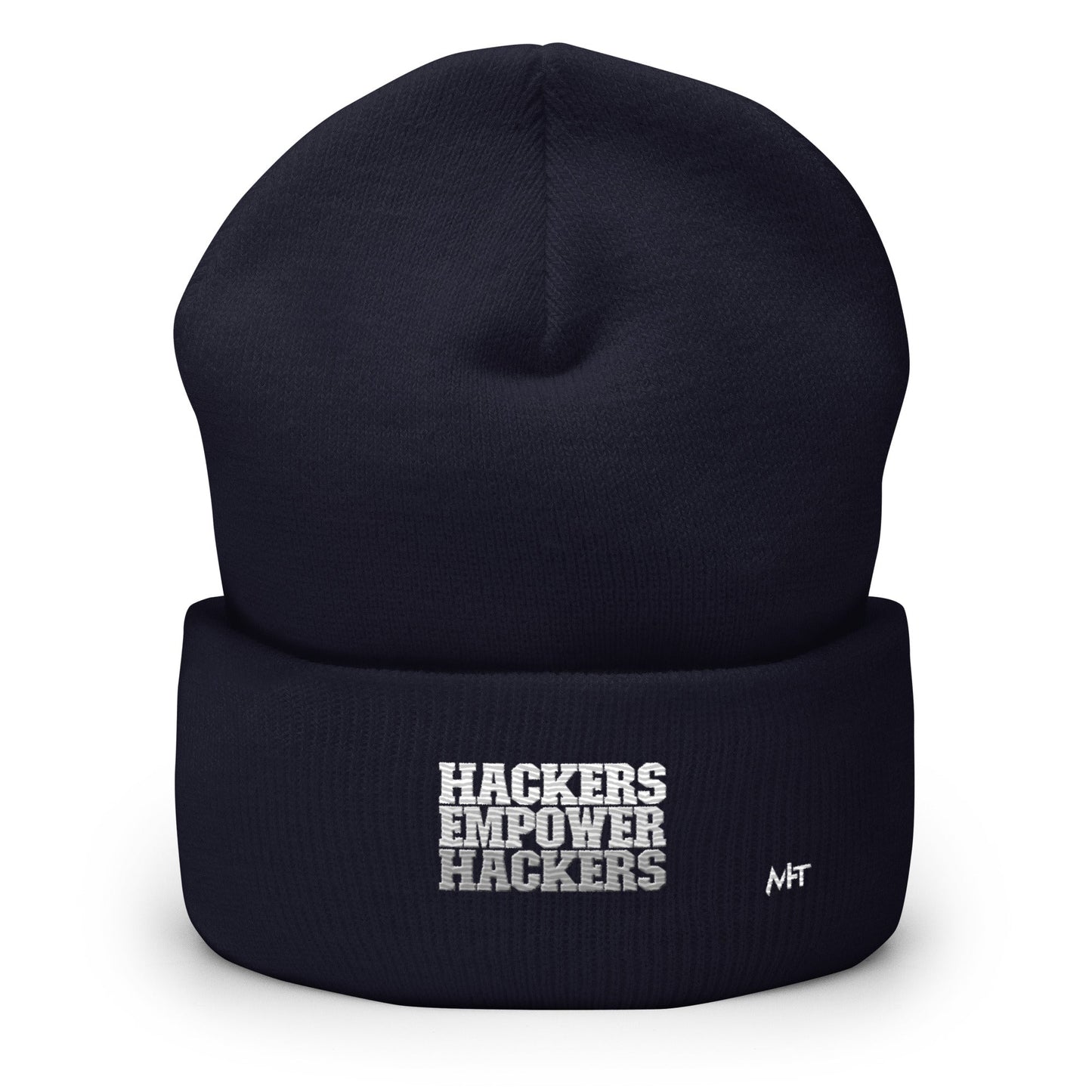 Hackers Empower Hackers V2 - Cuffed Beanie by DarkByteGear