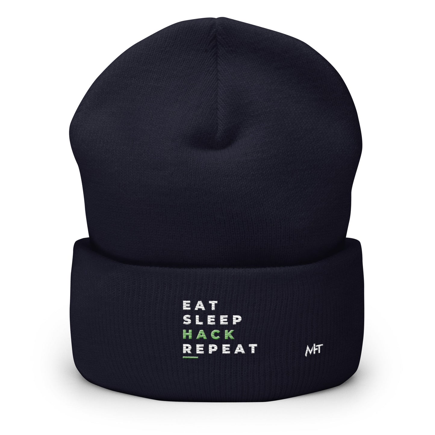 Eat, Sleep, Hack, Repeat V2 - Cuffed Beanie by DarkByteGear