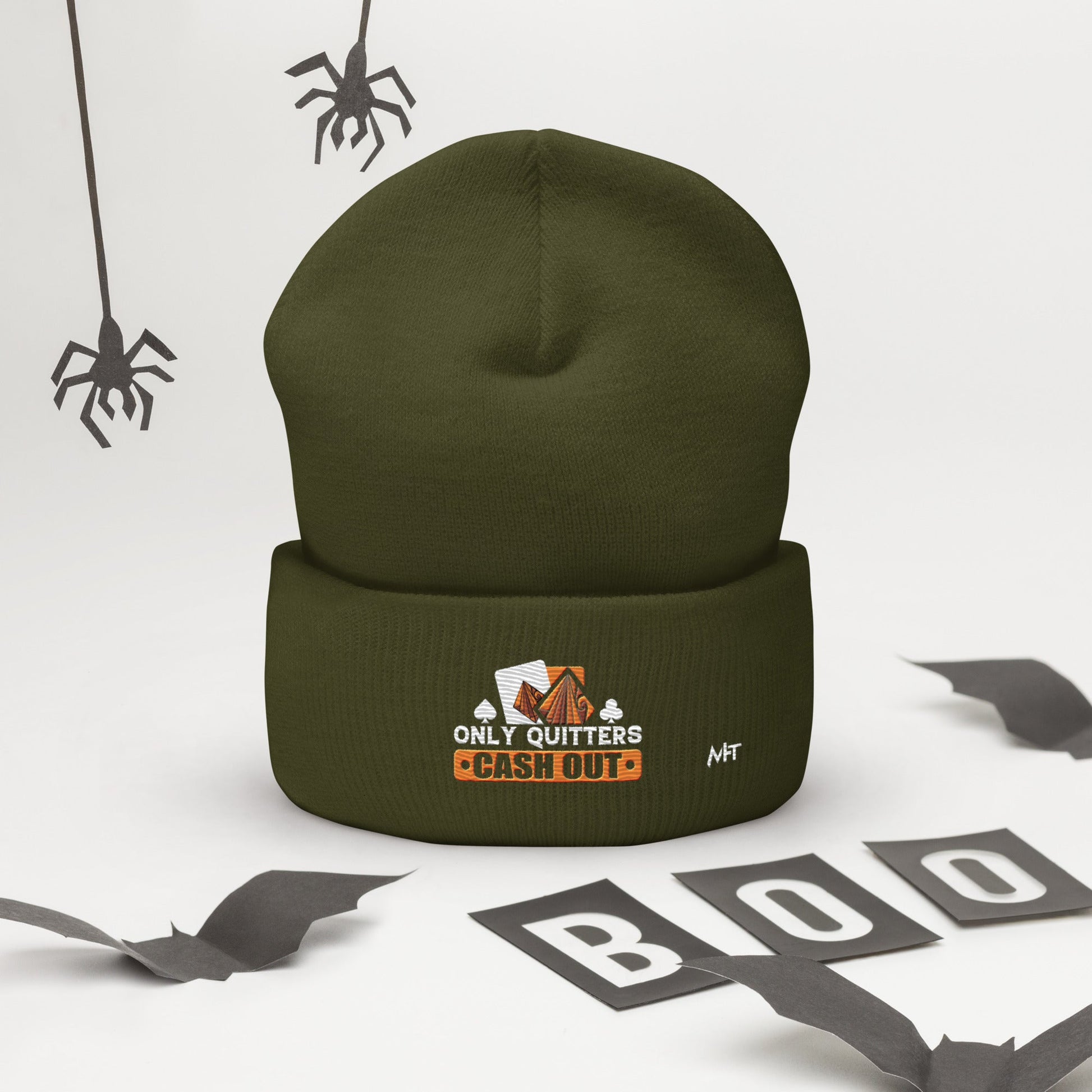 Only Quitters Cash Out - Cuffed Beanie by DarkByteGear