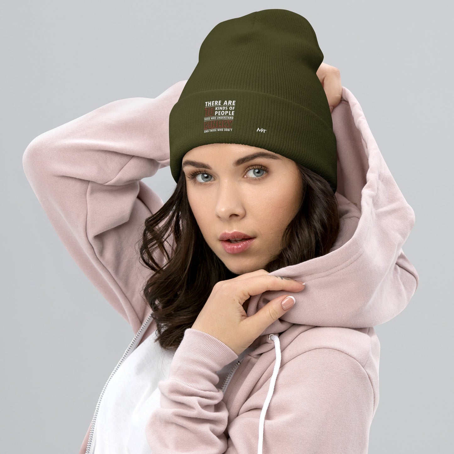 There are 10 kinds of People - Cuffed Beanie by DarkByteGear