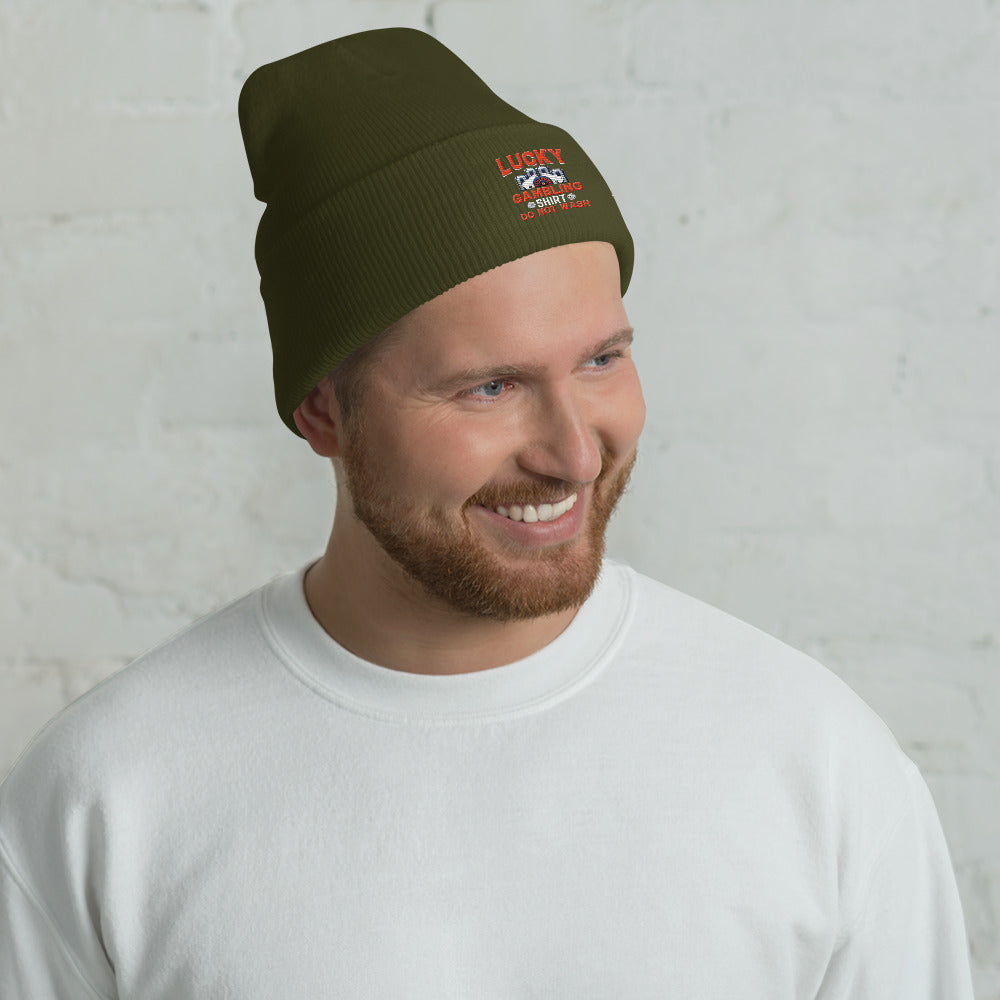 Lucky Gambling Shirt: Do Not Wash - Cuffed Beanie by DarkByteGear